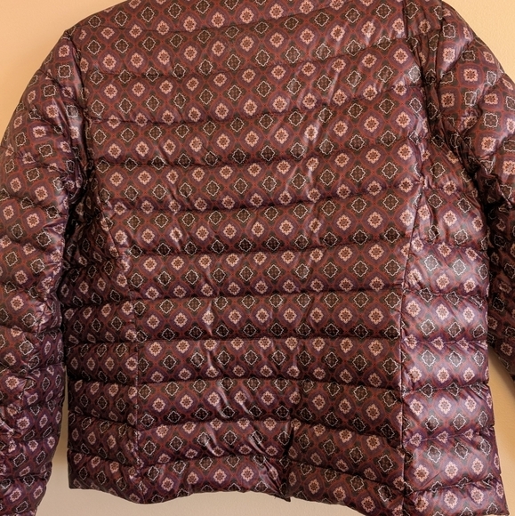 Lands' End purple patterned down jacket sz 18 - Picture 5 of 8